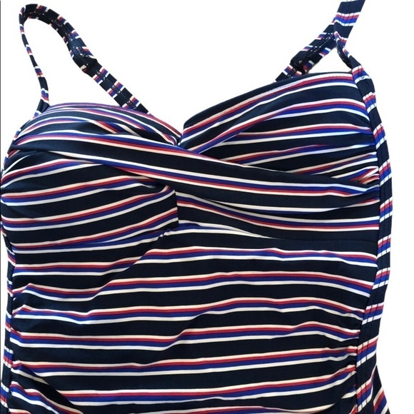 NIP Tuck Bond Eye Tummy Tuck Slimming Swimsuit Size 6 Multi Fit Cup Striped - Picture 3 of 9